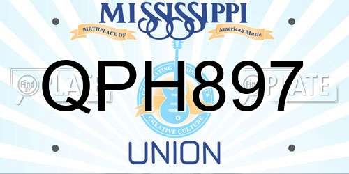 QPH897 Mississippi License Plate