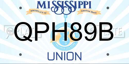 QPH89B Mississippi License Plate