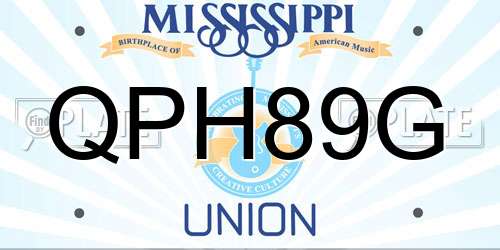 QPH89G Mississippi License Plate