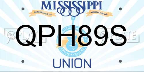 QPH89S Mississippi License Plate