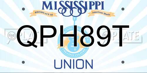 QPH89T Mississippi License Plate