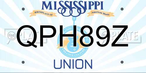 QPH89Z Mississippi License Plate