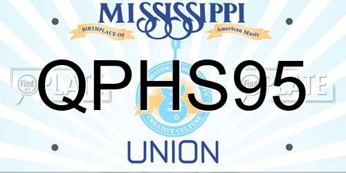 QPHS95 Mississippi License Plate
