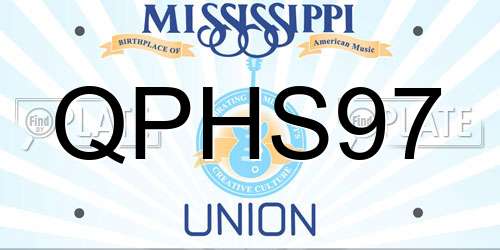 QPHS97 Mississippi License Plate