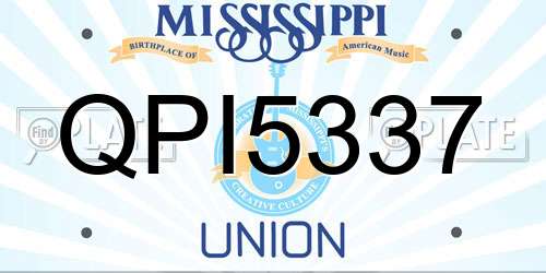 QPI5337 Mississippi License Plate