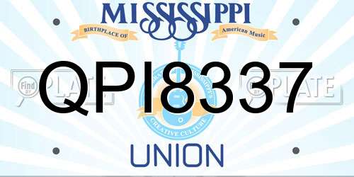 QPI8337 Mississippi License Plate