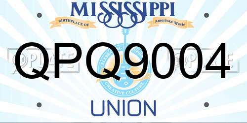 QPQ9004 Mississippi License Plate