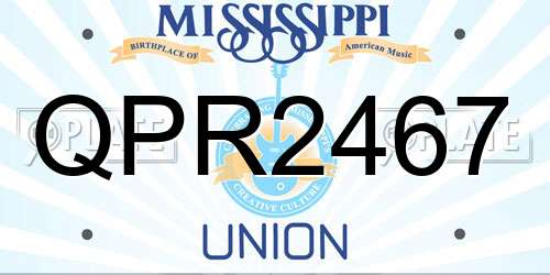 QPR2467 Mississippi License Plate