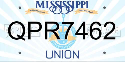 QPR7462 Mississippi License Plate