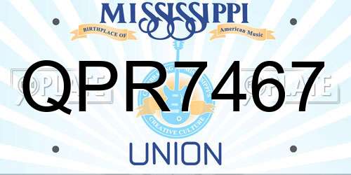 QPR7467 Mississippi License Plate