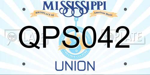 QPS042 Mississippi License Plate