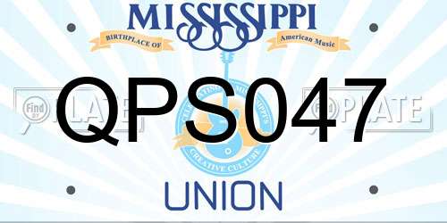 QPS047 Mississippi License Plate