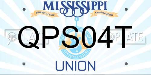 QPS04T Mississippi License Plate
