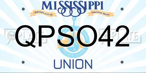 QPSO42 Mississippi License Plate