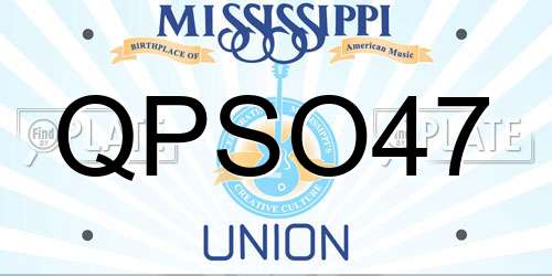 QPSO47 Mississippi License Plate