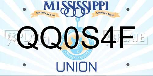QQ0S4F Mississippi License Plate