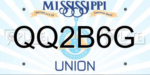 QQ2B6G Mississippi License Plate