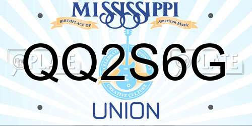 QQ2S6G Mississippi License Plate