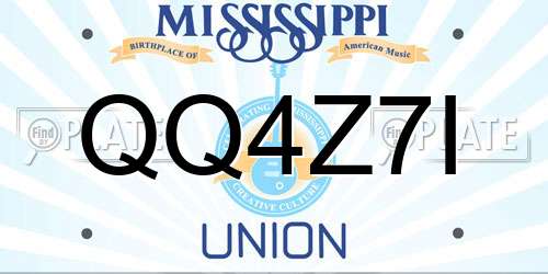 QQ4Z7I Mississippi License Plate