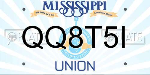 QQ8T5I Mississippi License Plate