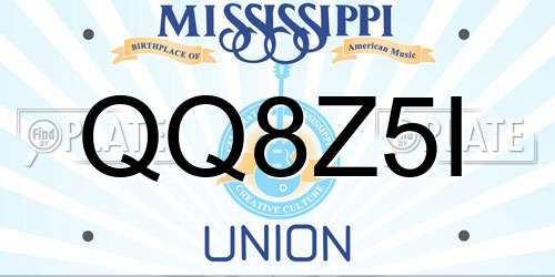 QQ8Z5I Mississippi License Plate