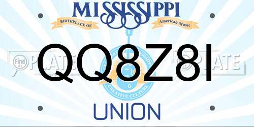 QQ8Z8I Mississippi License Plate