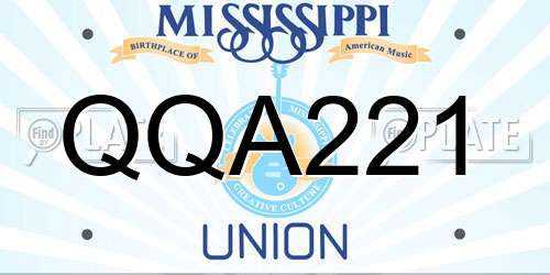 QQA221 Mississippi License Plate