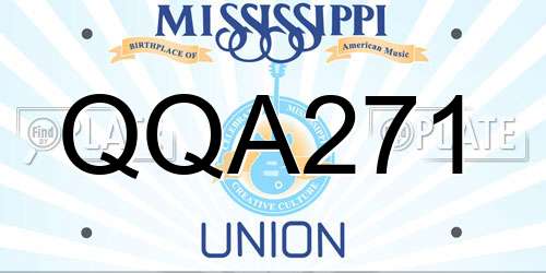 QQA271 Mississippi License Plate