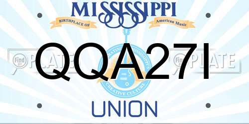 QQA27I Mississippi License Plate