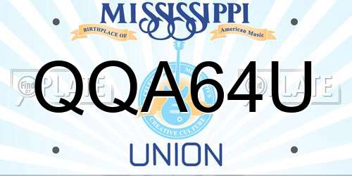 QQA64U Mississippi License Plate