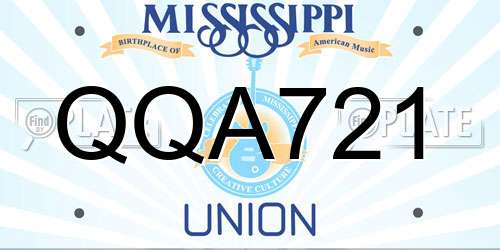 QQA721 Mississippi License Plate