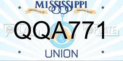 QQA771 Mississippi License Plate