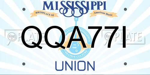 QQA77I Mississippi License Plate