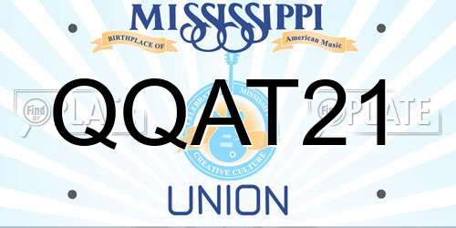 QQAT21 Mississippi License Plate