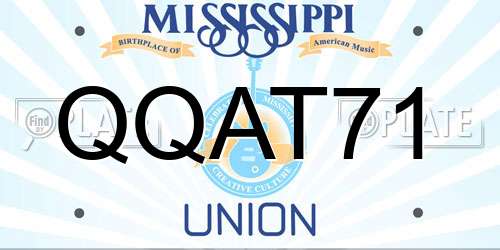 QQAT71 Mississippi License Plate