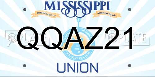 QQAZ21 Mississippi License Plate