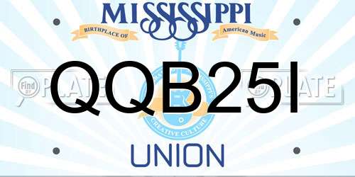 QQB25I Mississippi License Plate