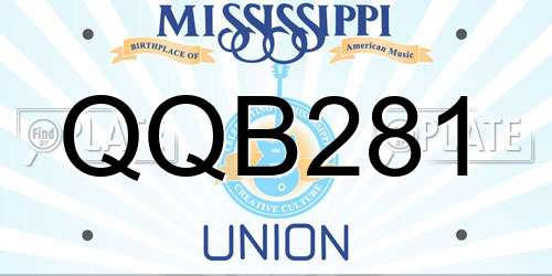 QQB281 Mississippi License Plate