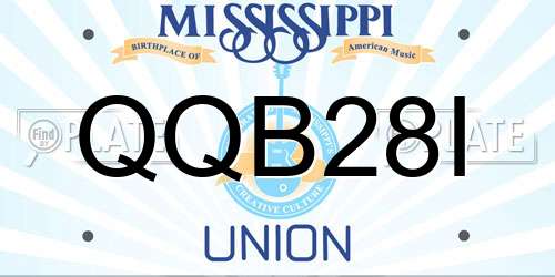 QQB28I Mississippi License Plate