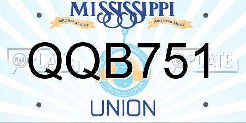 QQB751 Mississippi License Plate