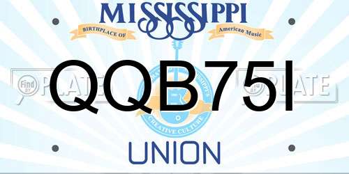 QQB75I Mississippi License Plate