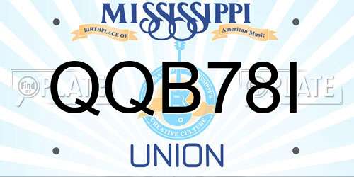 QQB78I Mississippi License Plate