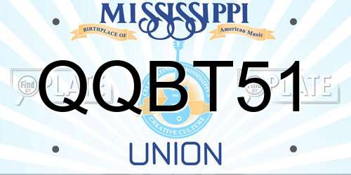 QQBT51 Mississippi License Plate