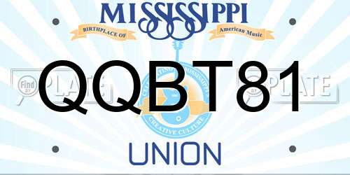 QQBT81 Mississippi License Plate
