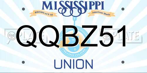 QQBZ51 Mississippi License Plate