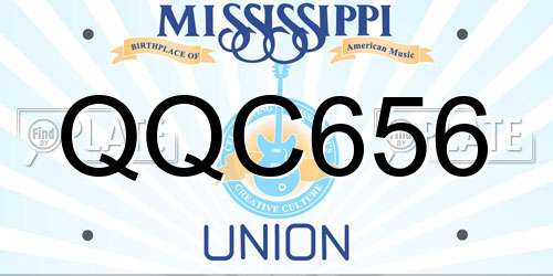 QQC656 Mississippi License Plate