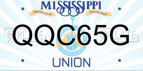 QQC65G Mississippi License Plate