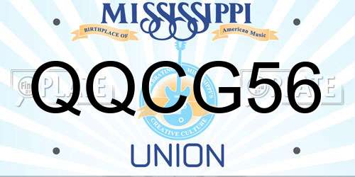 QQCG56 Mississippi License Plate