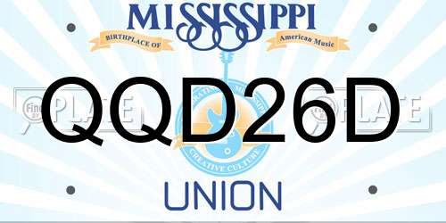 QQD26D Mississippi License Plate