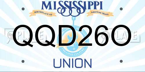 QQD26O Mississippi License Plate